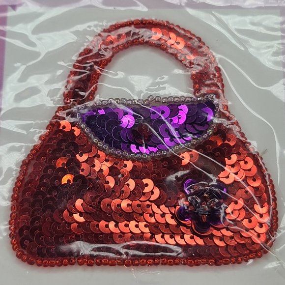 Sassy Lady Red Flower Purse Sassy Lady Sequin Applique/Patch - Red Multi - Picture 7 of 12